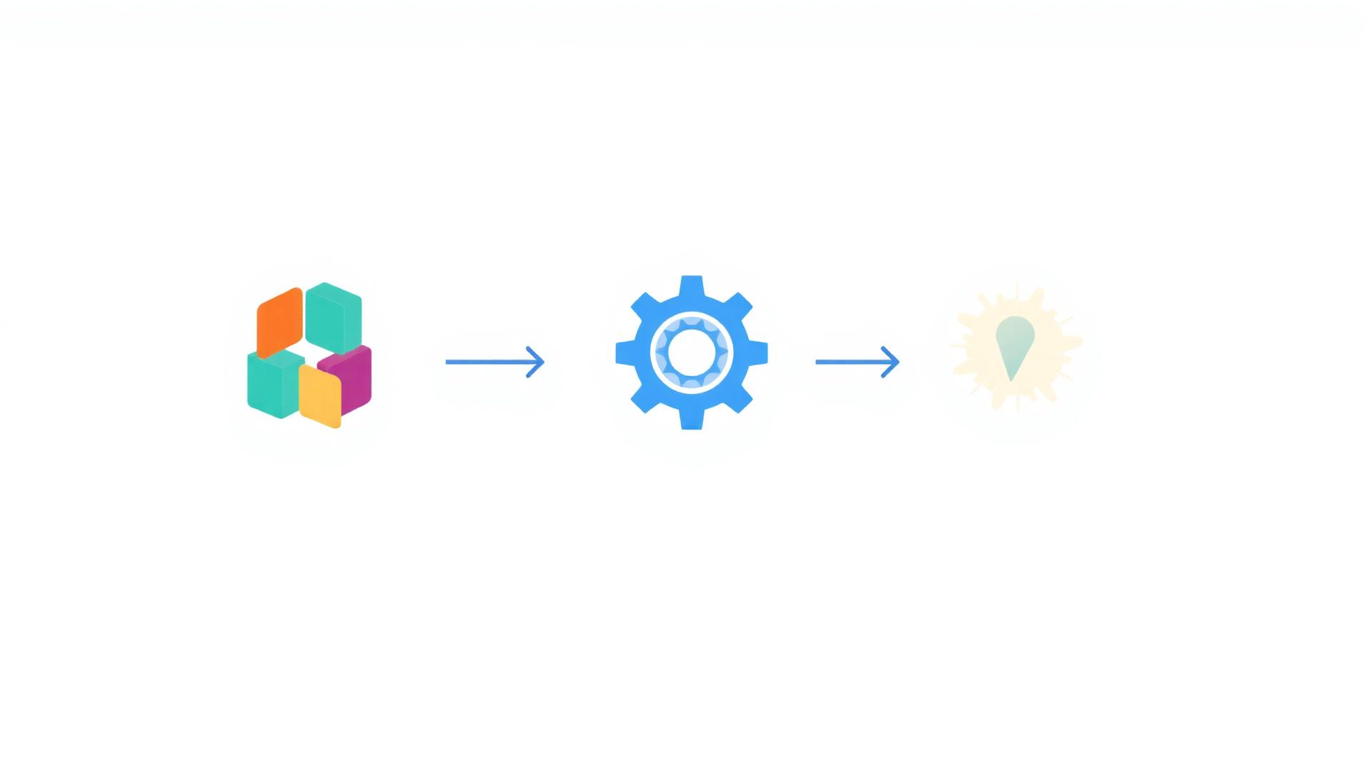 Comparativa visual de tres enfoques para automatizar procesos en una pyme: no-code, RPA e IA.